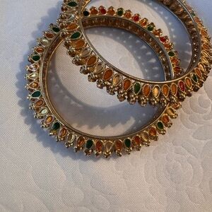 Elegant Gold and Multicolor Bangles
